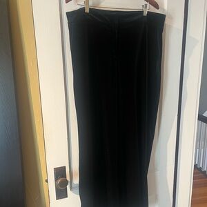 Elegant Black Velvet Wide Leg Pants